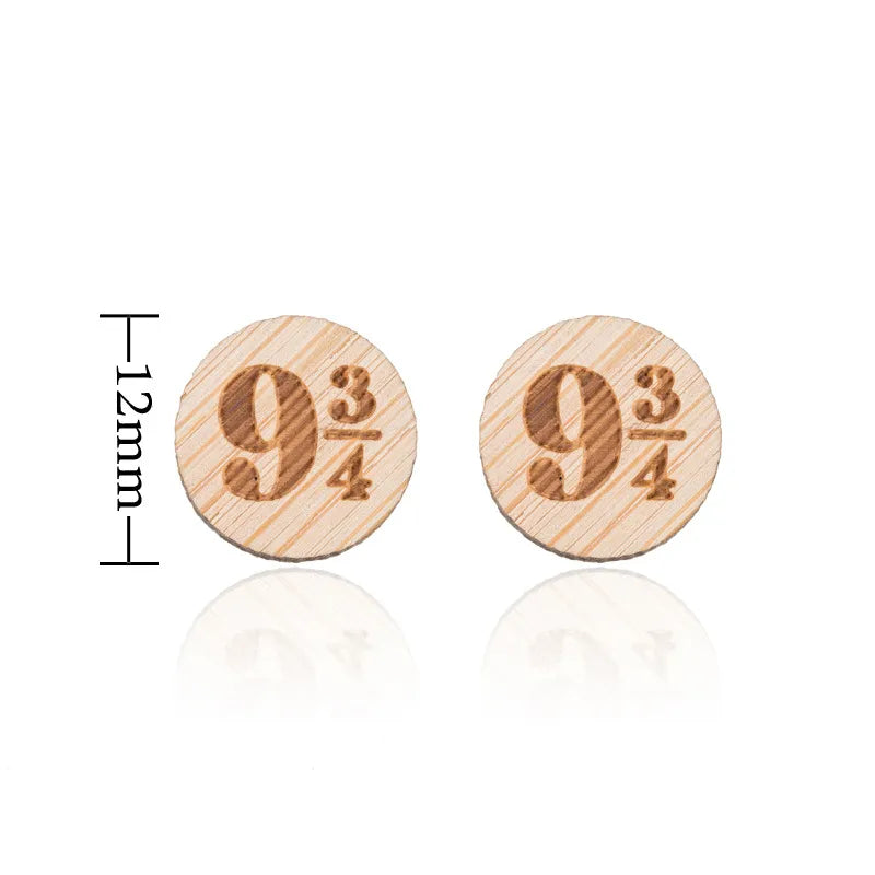 Fashion Round Wood Women'S Ear Studs 1 Pair