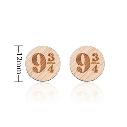 Fashion Round Wood Women'S Ear Studs 1 Pair