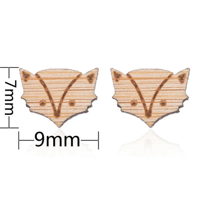 Fashion Round Wood Women'S Ear Studs 1 Pair