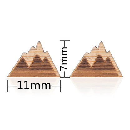 Fashion Round Wood Women'S Ear Studs 1 Pair