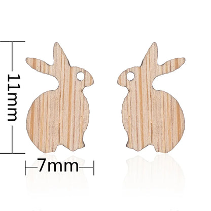 Fashion Round Wood Women'S Ear Studs 1 Pair