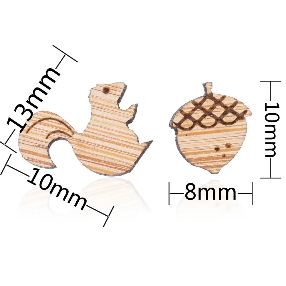 Fashion Round Wood Women'S Ear Studs 1 Pair