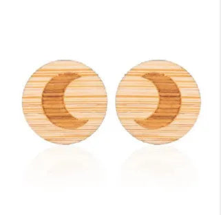 Fashion Round Wood Women'S Ear Studs 1 Pair