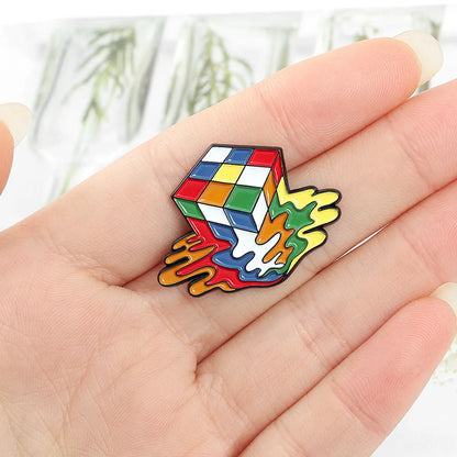 Fashion Rubik'S Cube Alloy Plating Unisex Brooches