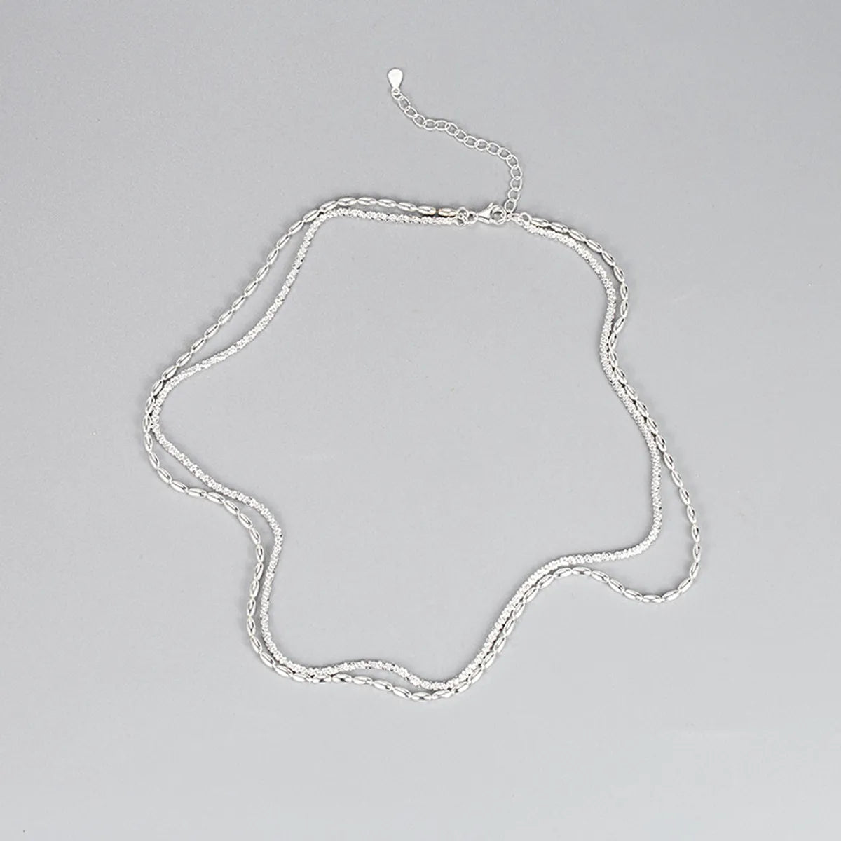 Fashion S925 Sterling Silver Double Layer Starry Rice Necklace Wholesale