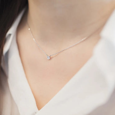 Fashion S925 Sterling Silver Zircon Clavicle Chain