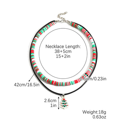 Fashion Santa Claus Beaded Alloy Plating Women'S Bracelets Necklace 1 Piece