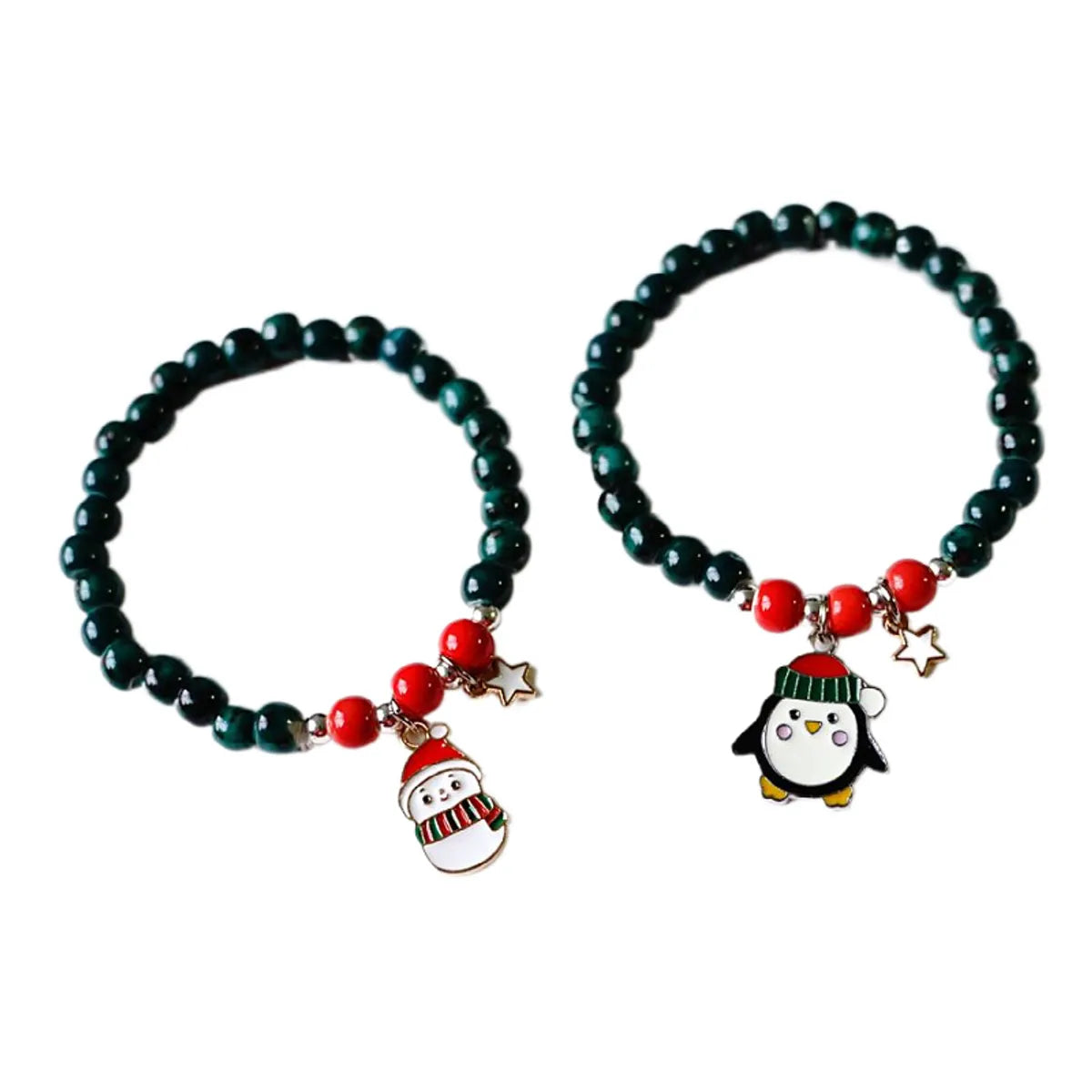 Fashion Santa Claus Bell Alloy Beaded Women's Bracelets 1 Piece