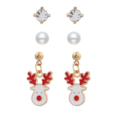 Fashion Santa Claus Bow Knot Alloy Artificial Pearls Women'S Drop Earrings 1 Pair