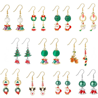 Fashion Santa Claus Elk Alloy Artificial Pearls Women's Earrings 1 Pair