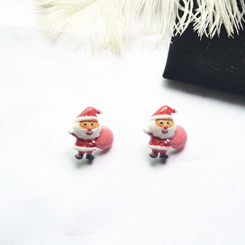 Fashion Santa Claus Elk Resin Women'S Ear Studs 1 Pair