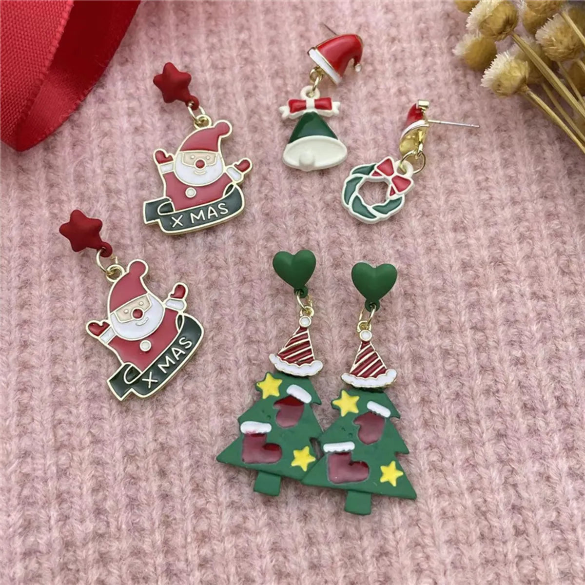 Fashion Santa Claus Snowman Snowflake Alloy Women's Earrings 1 Pair