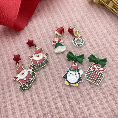 Fashion Santa Claus Snowman Snowflake Alloy Women's Earrings 1 Pair