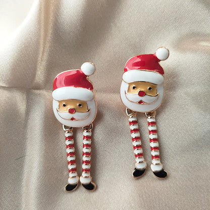 Fashion Santa Claus Stripe Alloy Enamel Women's Drop Earrings 1 Pair