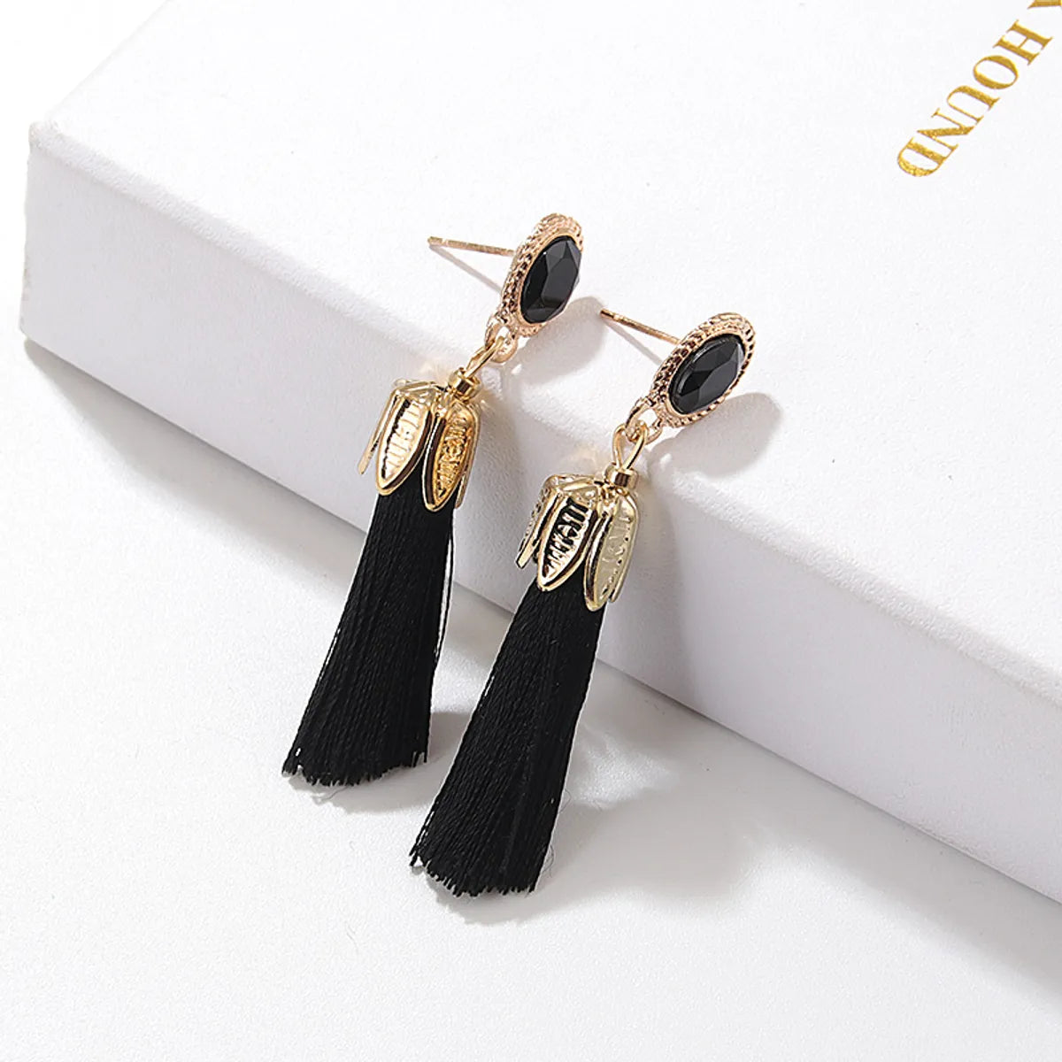 Fashion Sector Alloy Inlay Rhinestones Women's Drop Earrings 1 Pair