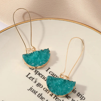 Fashion Semicircle Long Pendant Resin Earrings