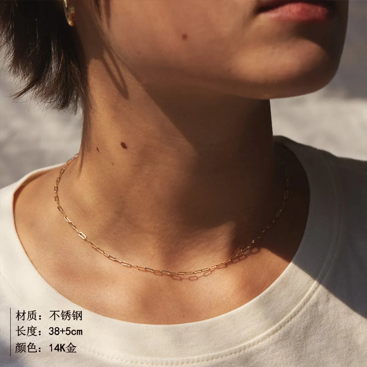 Fashion Short Women'S Chain 316l Titanium Steel 14k Gold Plated Necklace Clavicle Chain Nihaojewelry