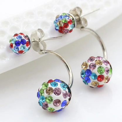 Fashion Alloy Imitated Crystal Ball Stud Earrings Nhdp148370