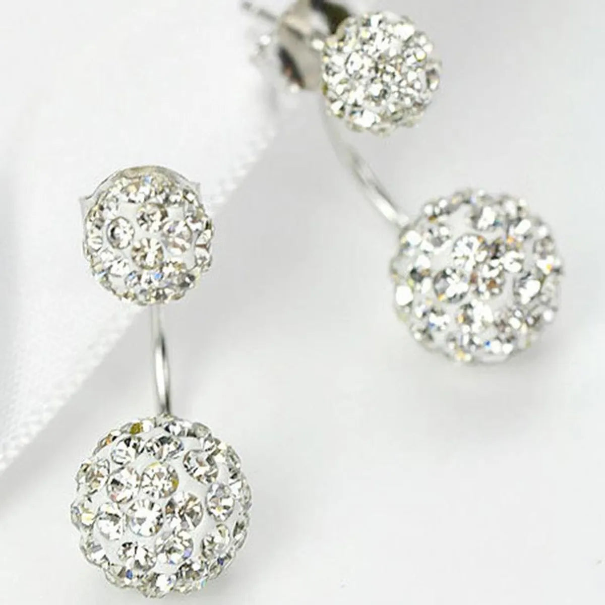 Fashion Alloy Imitated Crystal Ball Stud Earrings Nhdp148370