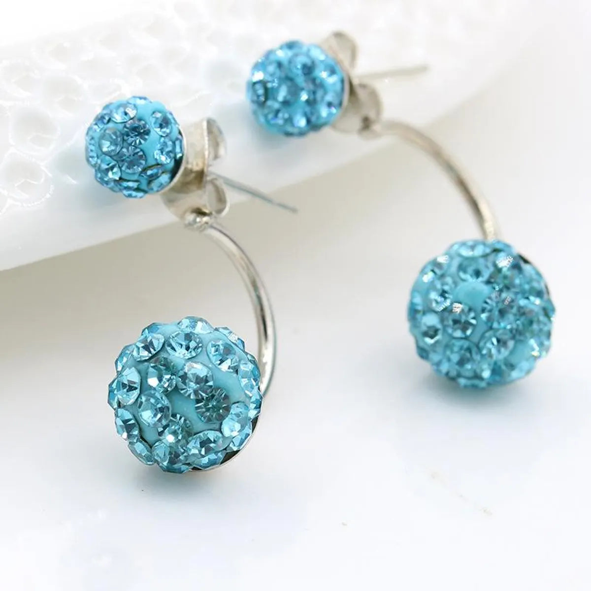 Fashion Alloy Imitated Crystal Ball Stud Earrings Nhdp148370