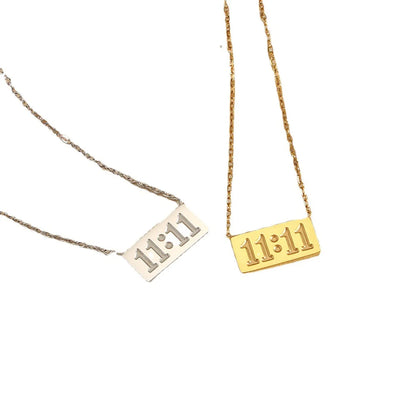 Fashion Simple 18k Gold-plated Letters Box Numbers Stainless Steel Necklace