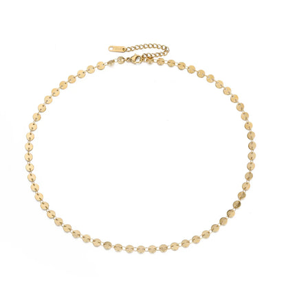 Fashion Simple 316l Titanium Steel Chain Gold-plated Clavicle Chain Necklace For Women