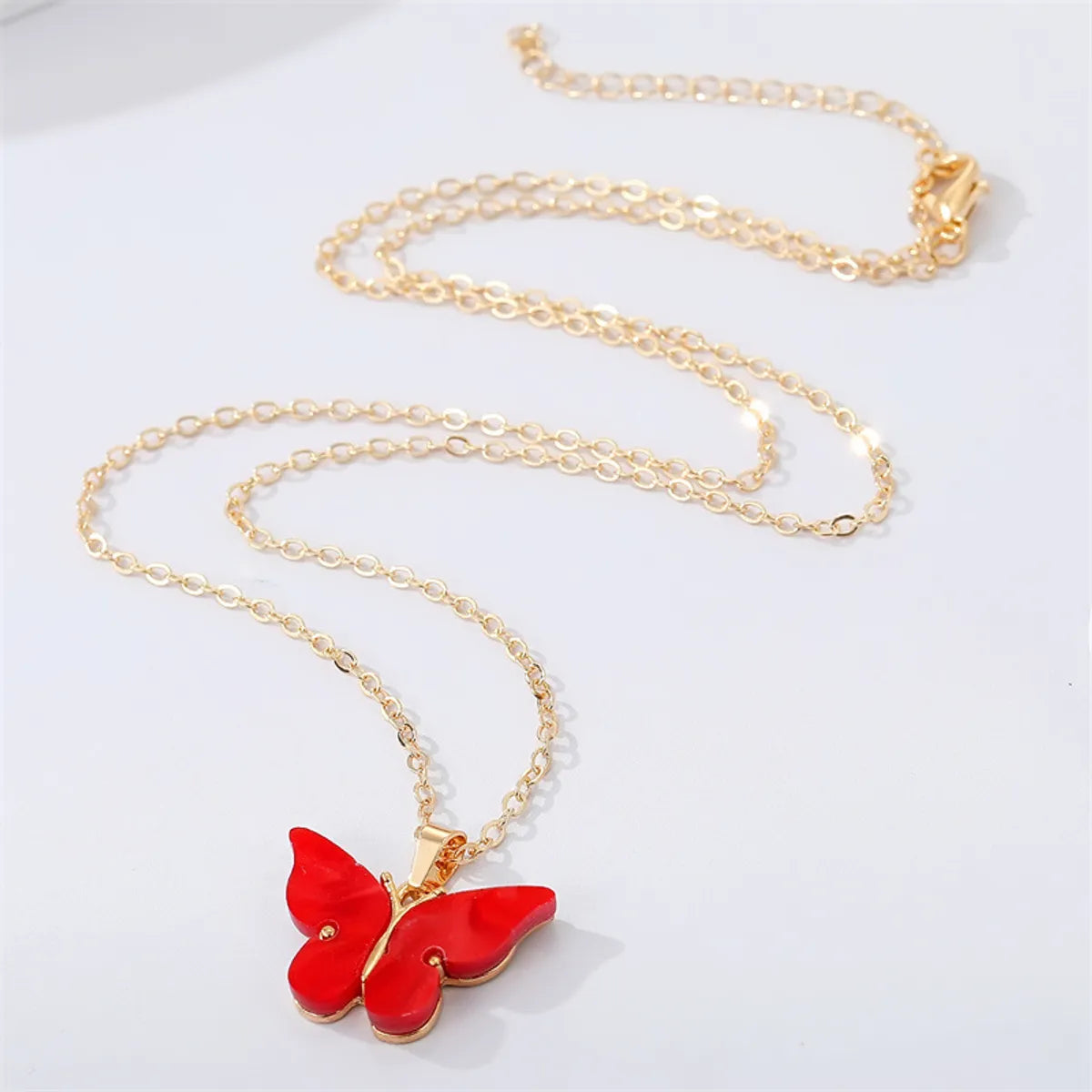 Fashion Simple Acrylic Butterfly Alloy Necklace