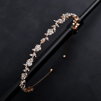 Fashion Simple Alloy Small Flower Diamond Headband Bridal Headdress