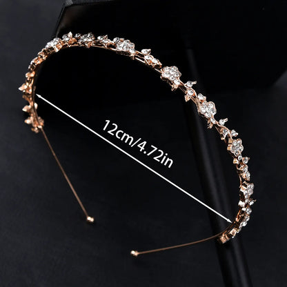 Fashion Simple Alloy Small Flower Diamond Headband Bridal Headdress