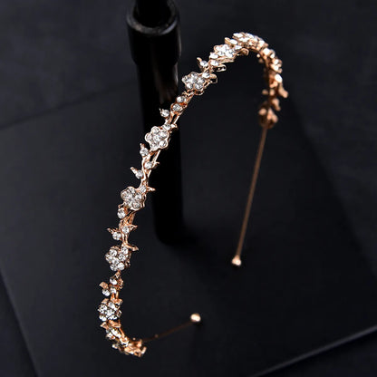 Fashion Simple Alloy Small Flower Diamond Headband Bridal Headdress