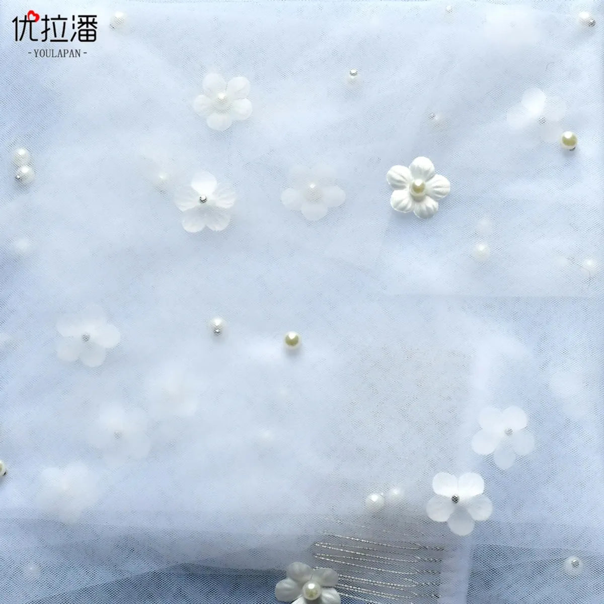 Fashion Simple Bride Veil Soft Yarn Flower Pearl Veil