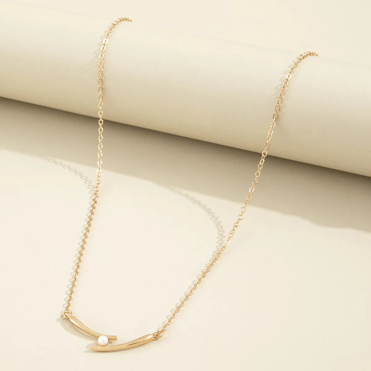 Fashion Simple Chopsticks Pearl Clavicle Chain Necklace Women