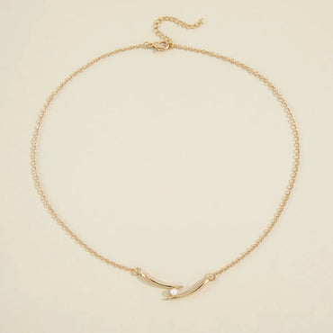 Fashion Simple Chopsticks Pearl Clavicle Chain Necklace Women