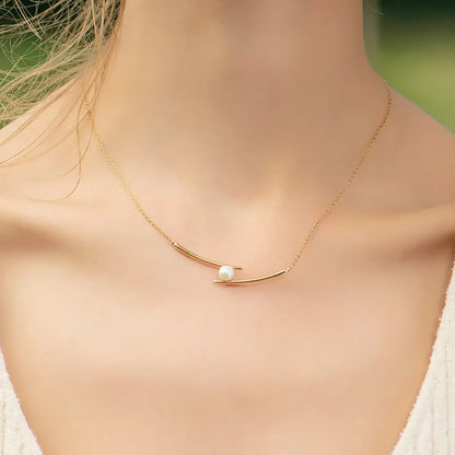 Fashion Simple Chopsticks Pearl Clavicle Chain Necklace Women