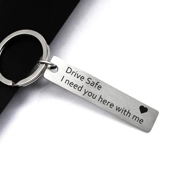 Fashion Simple Christmas Gift Stainless Steel Keychain