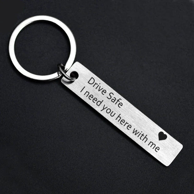 Fashion Simple Christmas Gift Stainless Steel Keychain