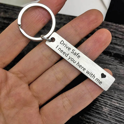 Fashion Simple Christmas Gift Stainless Steel Keychain