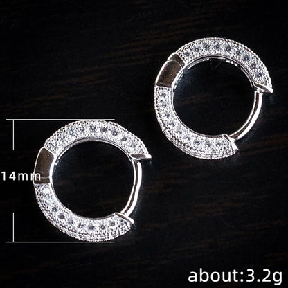 Fashion Simple Copper Inlaid Zircon Earrings Wholesale