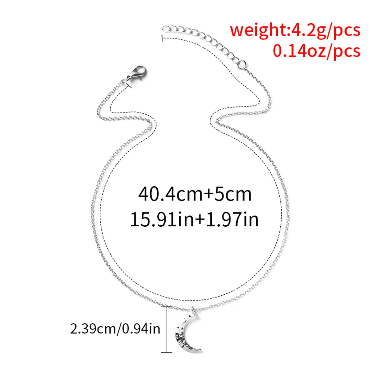 Fashion Simple Crescent Shape Pendant Clavicle Chain Necklace  Female