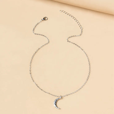 Fashion Simple Crescent Shape Pendant Clavicle Chain Necklace  Female