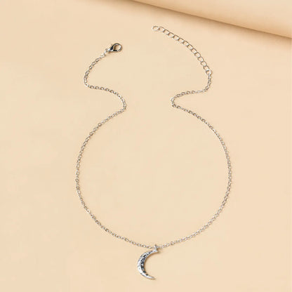 Fashion Simple Crescent Shape Pendant Clavicle Chain Necklace  Female