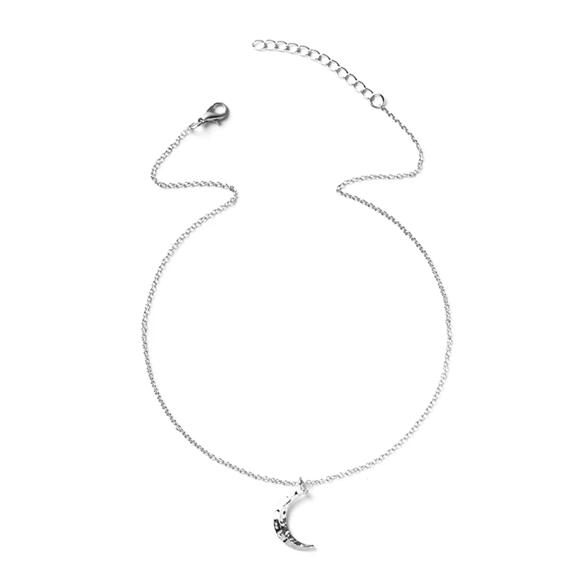 Fashion Simple Crescent Shape Pendant Clavicle Chain Necklace  Female