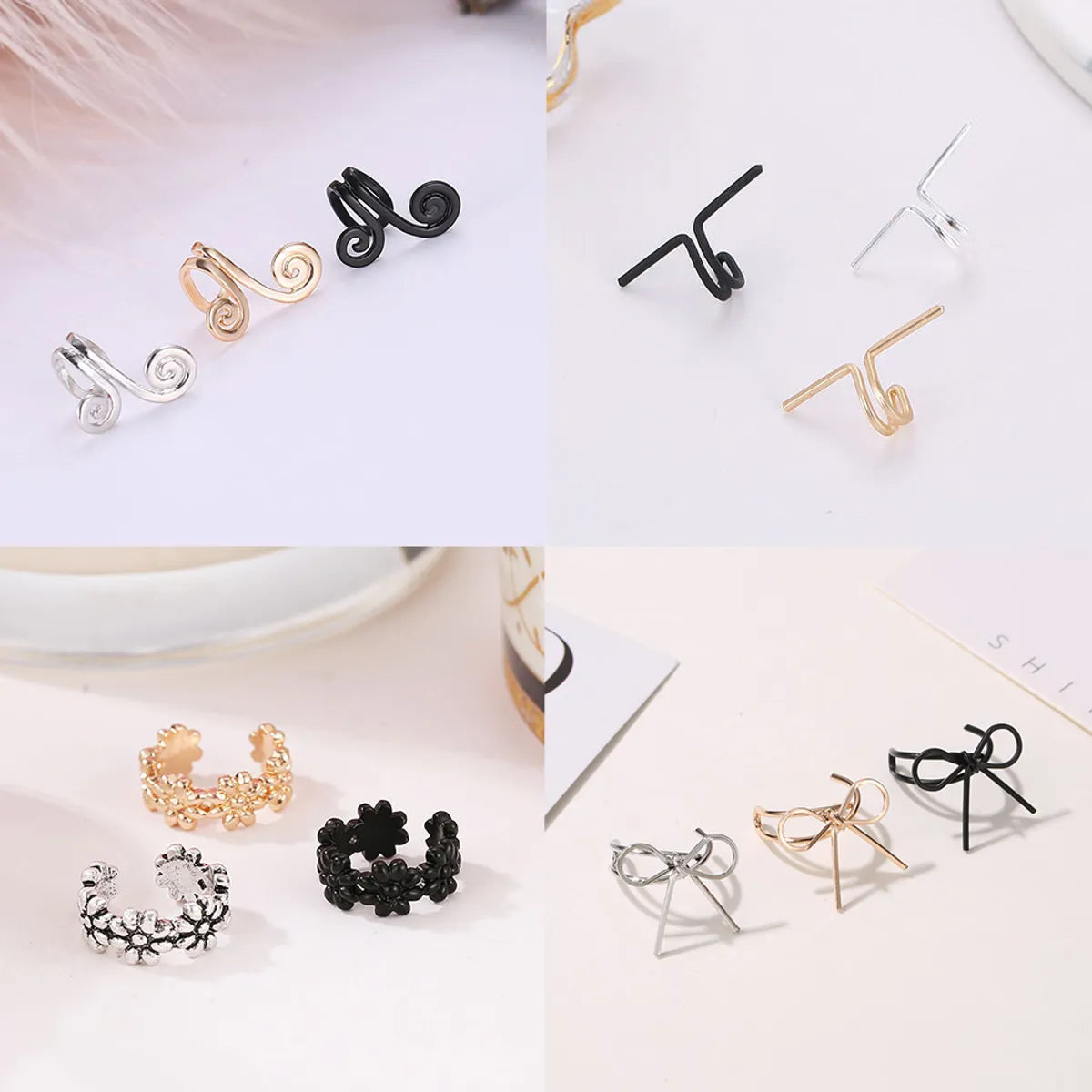 Wholesale Jewelry Retro Geometric Artificial Gemstones Plating Earrings