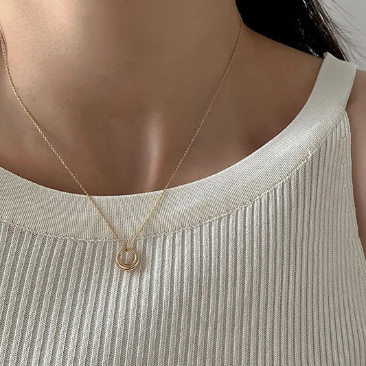 Fashion Simple Geometric Circle Pendant Fashion Necklace Clavicle Chain