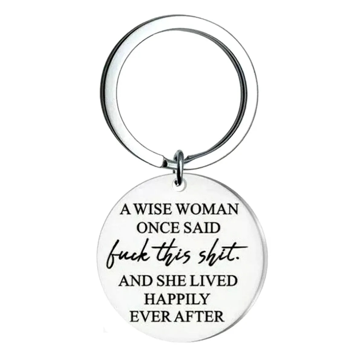 Fashion Simple Geometric Couple Stainless Steel Keychain