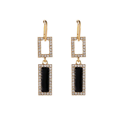 Fashion Simple Geometric Earrings Square Diamond Earrings