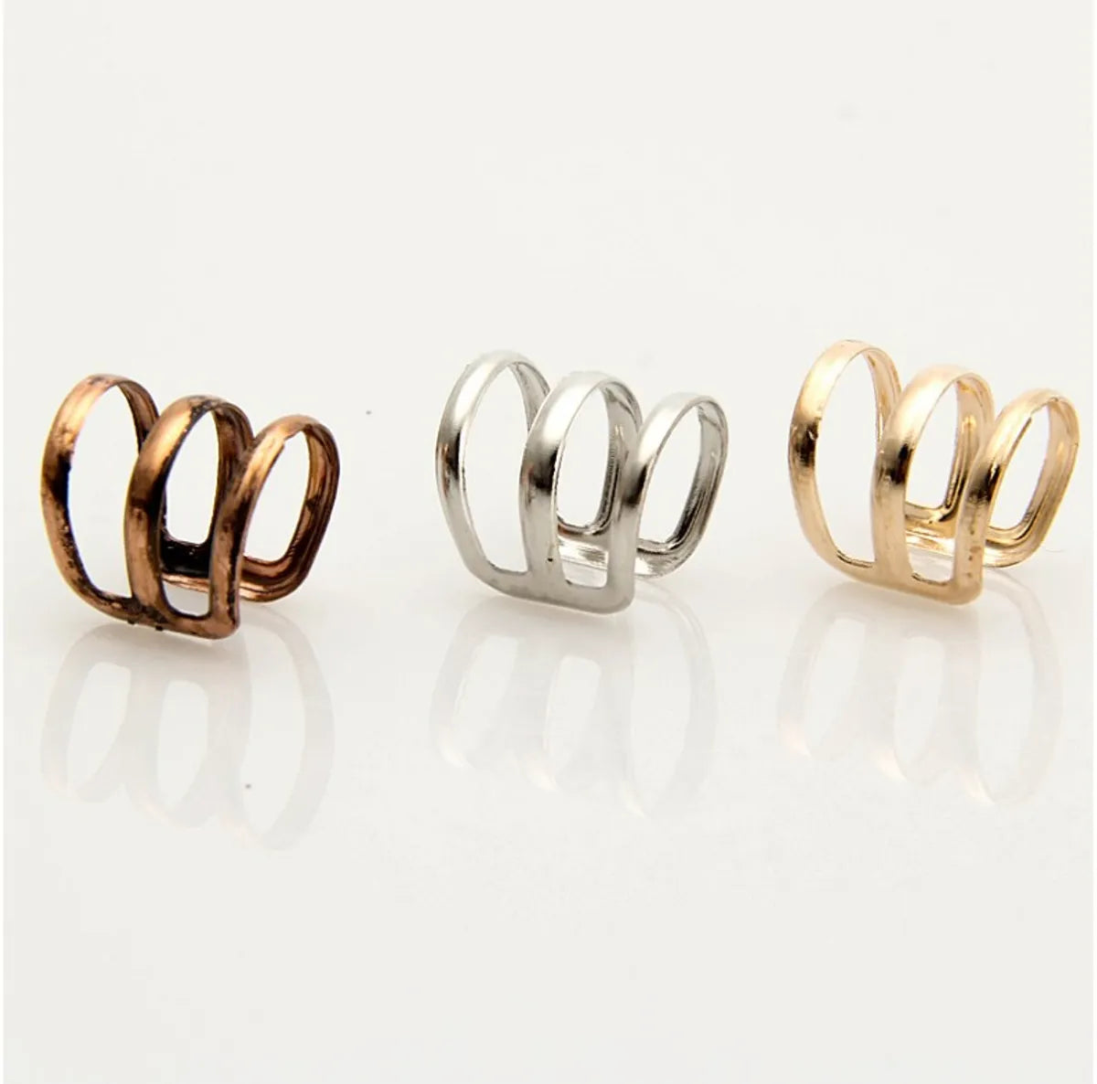 Fashion Simple Geometric Shape Adjustable Knuckle Hollow Out Metal Ear Clip