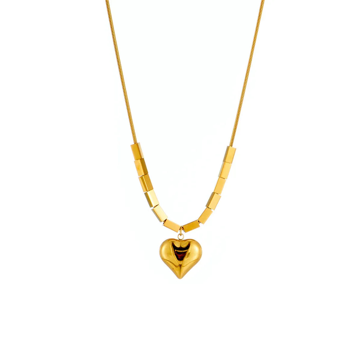 Fashion Simple Geometric Square Heart-shaped Titanium Steel Necklace