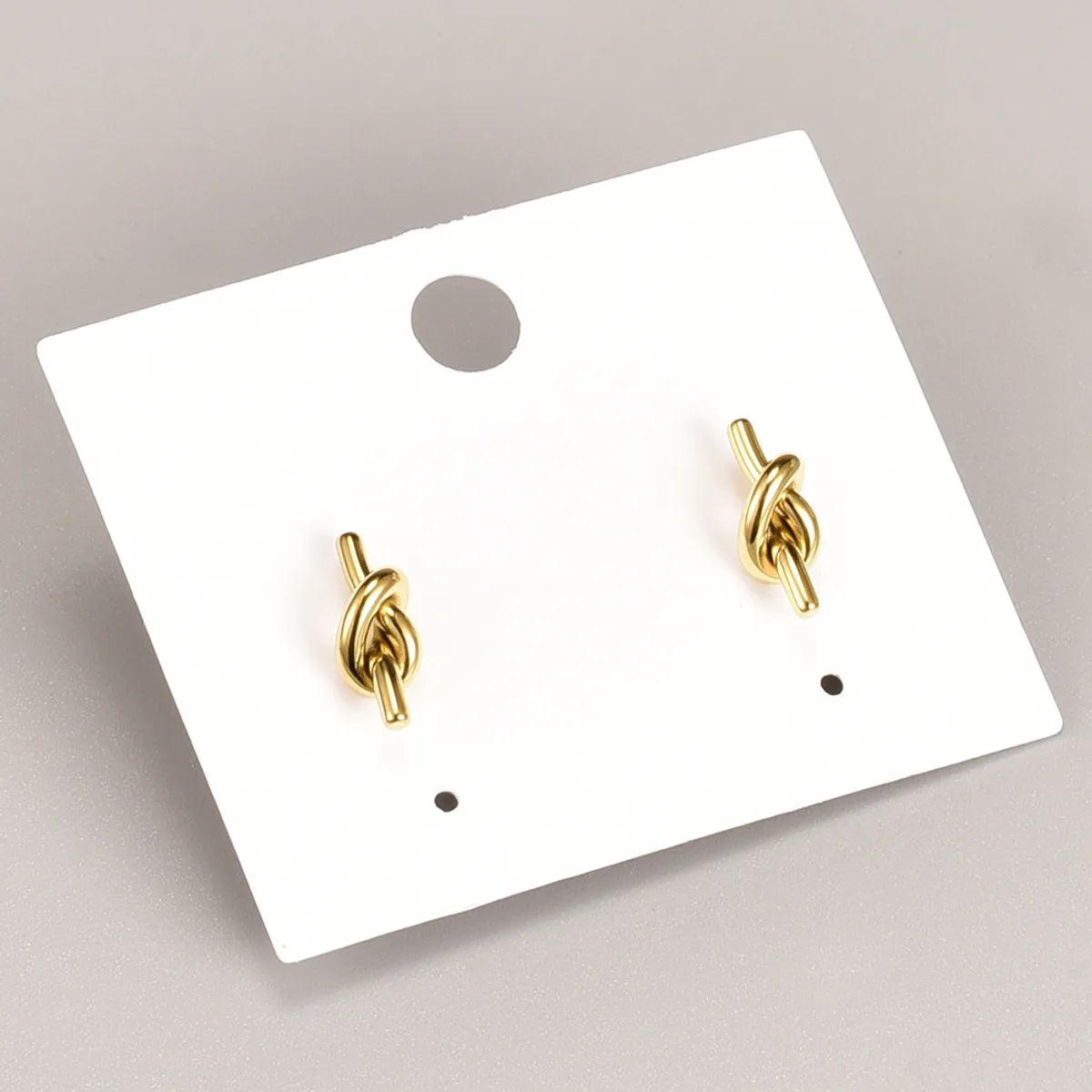 Fashion Simple Geometric Titanium Steel 18k Gold Plating Stud Earrings