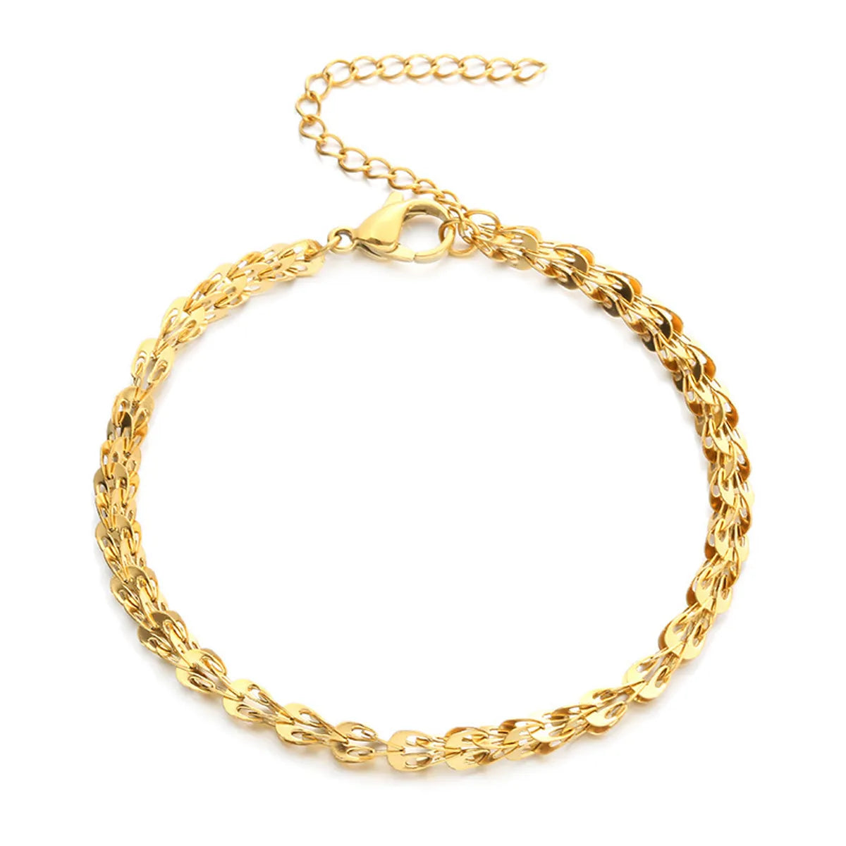 Geometric 304 Stainless Steel 18K Gold Plated No Inlaid Bracelets In Bulk